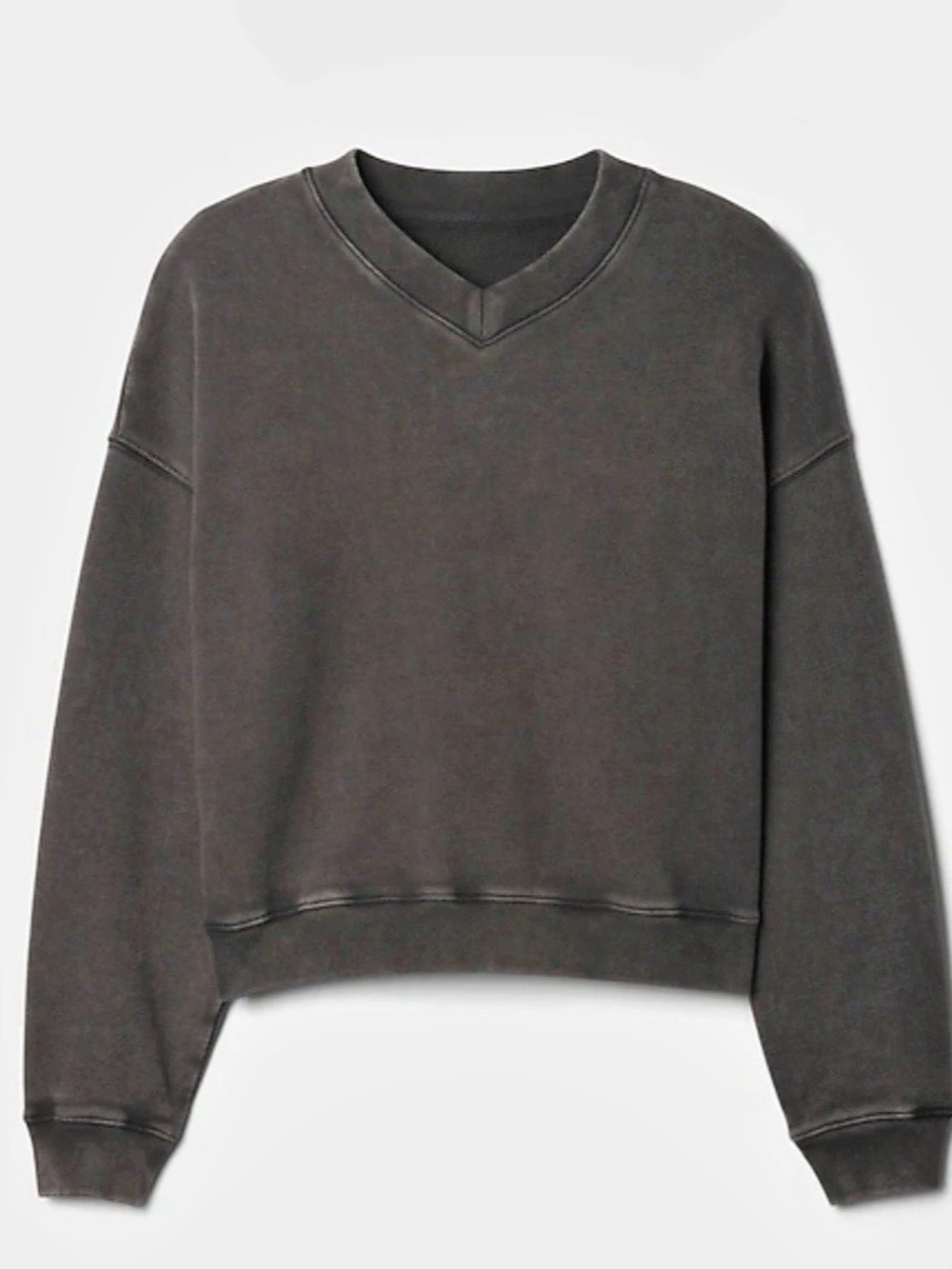 Gap VintageSoft Oversized V-Neck Sweatshirt Gray Medium EUC.